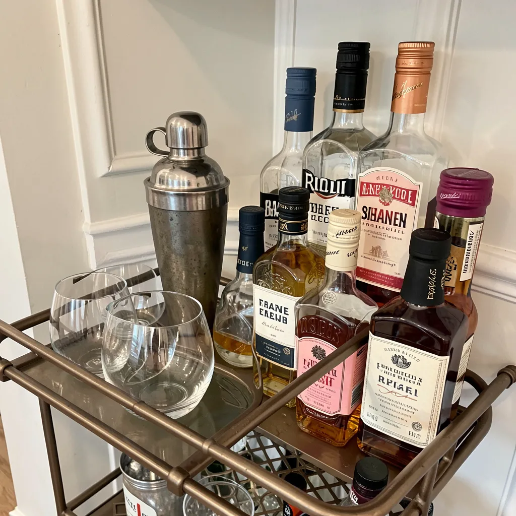 Hjemmebar vogn med glassvarer